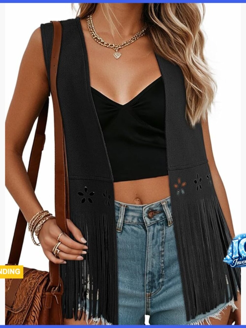 Faux Suede Fringe Vest Sleeveless Western Outerwear